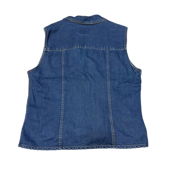 Vintage Denim Vest St John's Bay Size Large Jean Vest - Picture 3 of 7